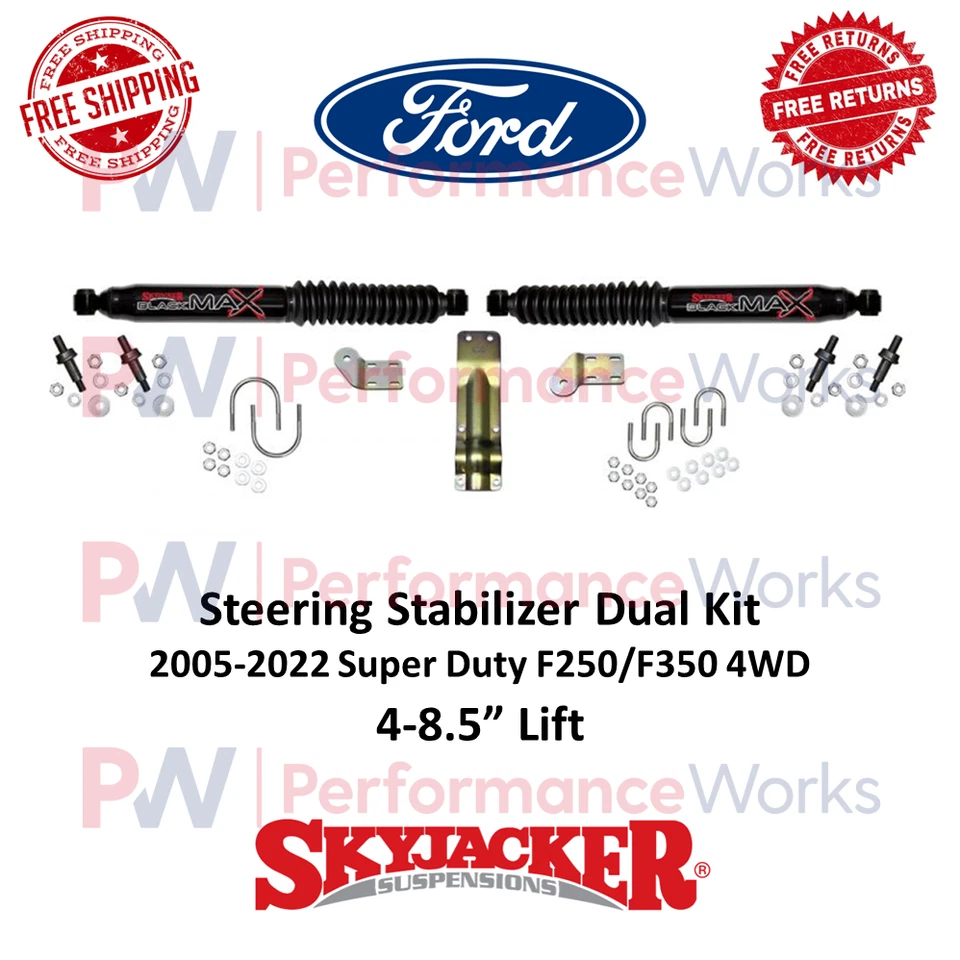 Skyjacker Estabilizador de Dirección Negro Kit Doble 4-8.5" Elevación Para F-250 / 350 SD 4x4 Foto 1 de 4