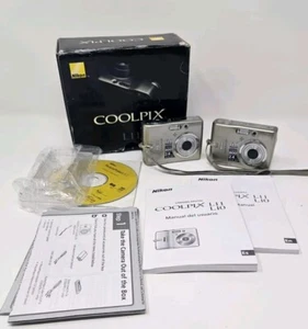 Pair of Nikon Coolpix L11 6.0MP Digital Cameras w/ Extras in Box, Sold As-Is - Picture 1 of 8