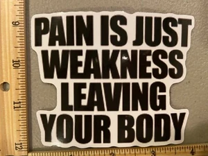 New Pain Is Weakness Leaving Body Gym Quote Meme Vinyl Decal Sticker Car Laptop - Picture 1 of 6