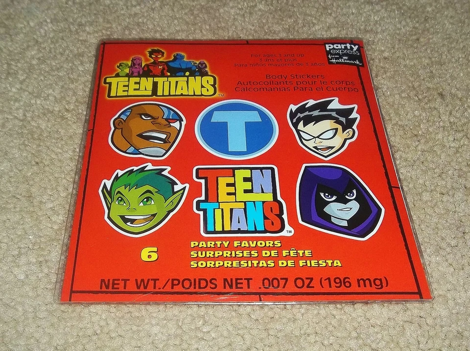 Nuevos TATUAJES TEMPORALES ADOLESCENTES TITANES Cumpleaños SUMINISTROS PARA FIESTAS Favores Robin, CYBORG + Foto 1 de 2