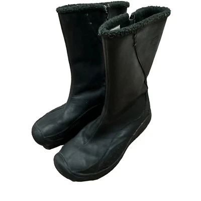 KEEN Stockholm Womens 8.5 Winter Fur Lined Calf Leather Zip Up Black Boots - Image 1 of 4