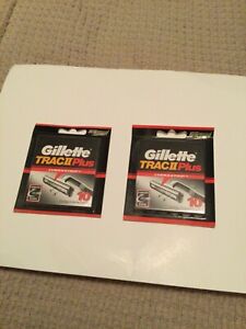 Gillette Trac II plus 10 blade cartridges, Lot of 2