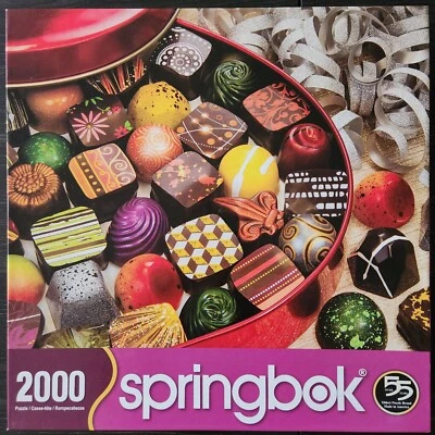 Springbok 2000 Piece Jigsaw Puzzle Tin of Treats Christmas Puzzle Candy Dessert  - Image 1 of 4