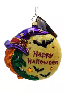 Christopher Radko Bewitched Halloween Medallion Witch Bat Ornament 1015966 - Picture 1 of 10