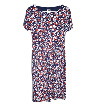 Vestido Anne Klein para mujer pequeño 4-6 cintura acanalada rojo blanco azul manga corta Foto 1 de 4