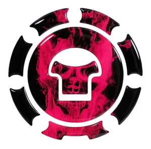 Tankdeckelpad Neon Pink Skull Motorrad Tankverschluss kompatibel für Honda - Bild 1 von 8