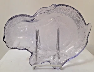 Vintage lila Hase Kaninchen geformt Glas Teller 10" Süßigkeiten Schale Dekor Ostern - Bild 1 von 6