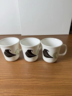 3 tazas de café de vidrio blanco Corelle Corning orquídea negra vintage hechas en EE. UU. Foto 1 de 2