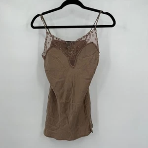 Camiseta sin mangas Luxe Arden B para mujer talla M seda con cuentas cami Y2K caprichoso romántico - Imagen 1 de 7