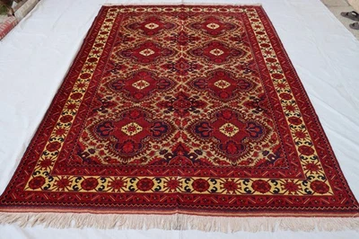 Medallón foral hecho a mano de lana Qayen Reg 6x10 pies diseño (Gol Afsan) Foto 1 de 4