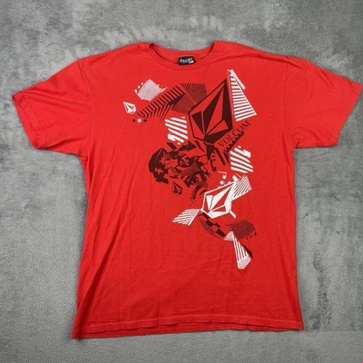 Vintage Volcom Shirt Mens Large Red Skater Cyber Goth Logo Grunge Y2K Punk Rock - Image 1 of 4