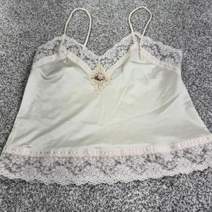 Vintage Pinehurst Camisole Womens Medium Lace Floral Nylon Made USA 80s - Picture 1 of 14