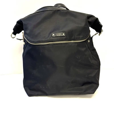 "Mochila de nailon negra Tutilo New York bolsa para libros para computadora portátil correas ajustables 15""" Foto 1 de 4