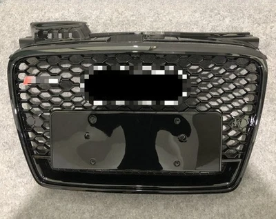 Para Audi A4 S4 RS4 B7 2005-2007 2008 Estilo Quadro Cromado Malha Grelha Frontal Preta - Imagem 1 de 3