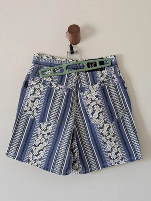 Pantalones Cortos Vintage Acero Jeans Floral/Rayas Denim Algodón 100% Algodón Foto 1 de 4