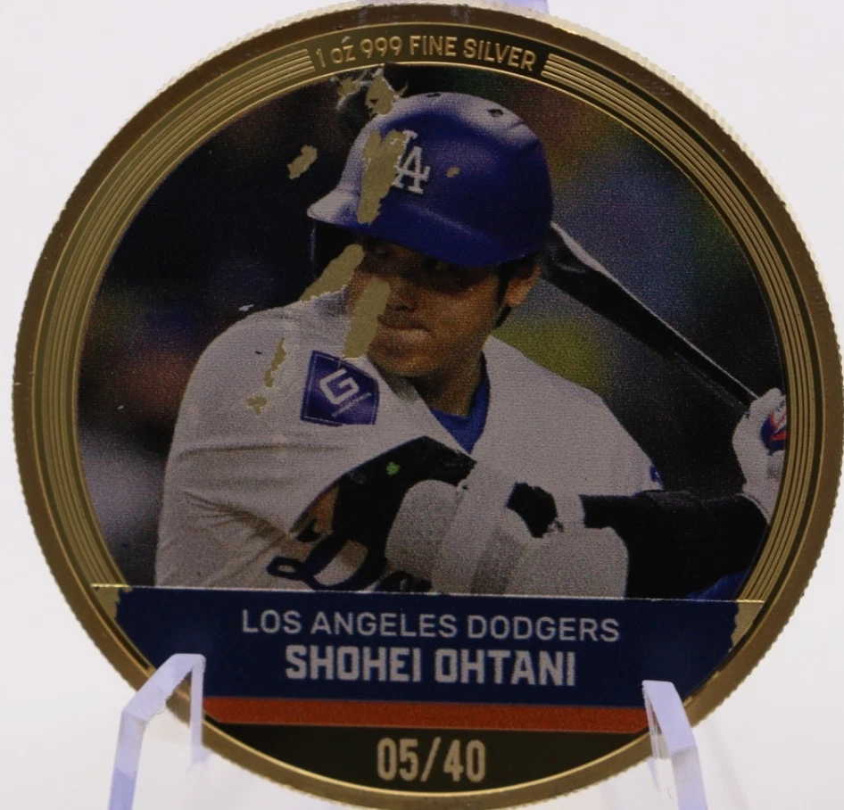 Shohei Ohtani MLB Trading Coin 1 oz Silver Niue - NZ Mint 05/40 .999 Pure 2024 - Image 1 of 4