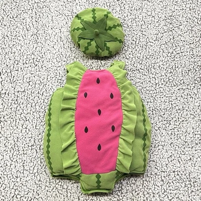 Disfraz de Halloween The Childrens Place Sandía Traje Bebé 0-6 Meses Chaleco y Sombrero Foto 1 de 4