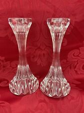 FLAWLESS Stunning BACCARAT France Two MASSENA Crystal CANDLESTICK CANDLE HOLDERS
