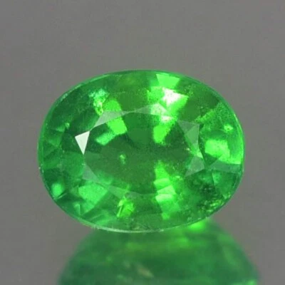 IMPRESIONANTE AA OVALADO SIN CALEFACCIÓN VERDE TSAVORITA GRANATE NATURAL Foto 1 de 3