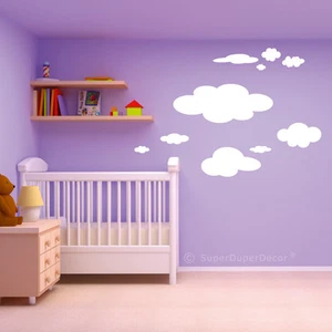 PEGATINAS DE NUBES BLANCAS ESPONJOSAS niños niños nube dormitorio pared nublada guardería - Imagen 1 de 5