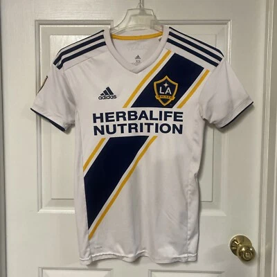 Camiseta de fútbol local Adidas Climalite LA Galaxy blanca MLS para hombre talla XS Foto 1 de 4