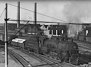 Lehigh Valley Eisenbahn 4-6-2 mit Holz Feuerraum Sayre Yards, Sayre, PA 4 x 6 Foto - Bild 1 von 1