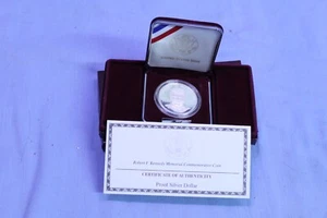 1998-S Proof Robert F Kennedy Commemorative Silver Dollar $1 W/COA - Picture 1 of 2