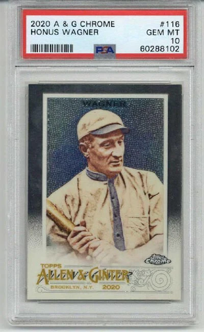 2020 TOPPS ALLEN & GINTER CHROME #116 HONUS WAGNER PIRATES PSA 10 LOW POP RARE - Image 1 of 2