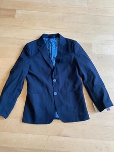 Isaac Mizrahi ajuste delgado NUEVO talla 8 años niños blazer formal azul oscuro tonal a cuadros - Imagen 1 de 4