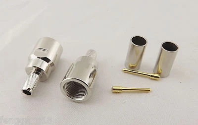 10x FME Male Plug Straight Crimp for RG58 RG142 RG400 LMR195 Cable RF Connector - Image 1 of 4