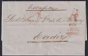 Gibraltar 1854 ungestempelt 1R San Roque Marks komplett gebraucht - Cadiz Spanien Desinfizieren - Bild 1 von 3