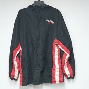 Vintage FUBU Sport Button-Down Jacke Größe L schwarz weiß rot kostenloser Versand - Bild 1 von 6