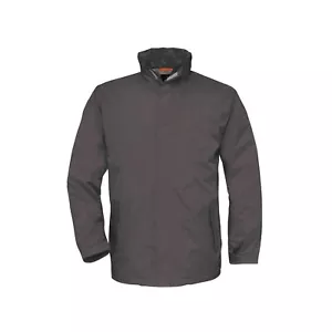 NEW * B & C * MENS GREY LIGHTWEIGHT WATERPROOF FLEECE LINED JACKET SIZ L RRP £55 - Picture 1 of 6