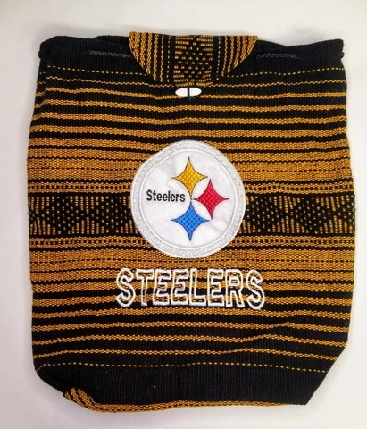 Pittsburgh Steelers - Black & Yellow Woven Tote Bag / Backpack - 15" x 15" Cover