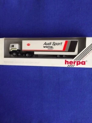 Herpa 1/87 Autoarticolato motrice man e rimorchio Audi Sport # 03543 vintage. - Immagine 1 di 4