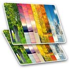 2 x Rectangle Stickers 7.5 cm - Four Seasons Collage Weather  Cool Gift #21547
