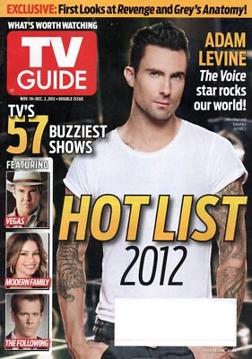 TV GUIDE Magazine Nov. 19-Dec. 2 2012 Adam Levine The Hot List Buzziest Shows - Image 1 of 3