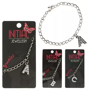 PULSERA DE LETRAS INICIALES, Plata + Cristal, Alfabeto Personalizado - Elige el Tuyo - Imagen 1 de 51