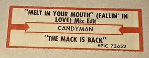 Candyman - Melt In Your Mouth / The Mack Is Back - 45 Ukebox Titelstreifen - Bild 1 von 1