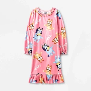 Bluey Nightgown Pajama Gown Disney Bingo Sleep Shirt Girl Size 4 Dog Blue Heeler - Picture 1 of 4