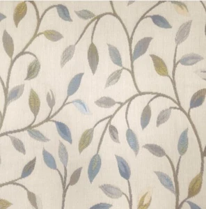 Voyage Cervino Opal Leaf Embroidered Curtain Fabric - Picture 1 of 2