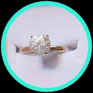 Silver Ring Round Cut Clear Stone Size 6 3/4 Valentine Day Special - Picture 1 of 4