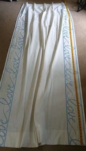 3 Pairs Of Handmade Curtain Panels 86" X 30" White Love In Blue Wedding Photo - Picture 1 of 20