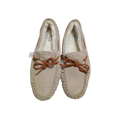 Zapatos para hombre COACH talla 8,5 zapatilla arena gamuza polar piel de oveja mocasín NUEVO $198 Foto 1 de 2