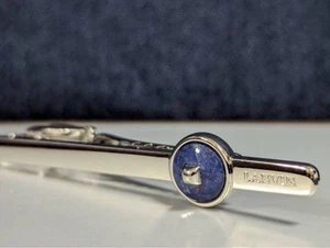 Lanvin Tie clip Tie bar Tie pin Logo Lapis Lazuli Blue Silver color L6cm no Box - Picture 1 of 7