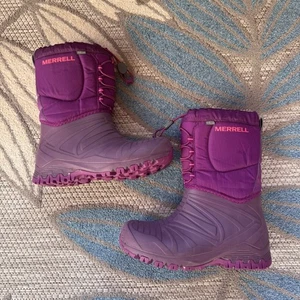 Merrell Kinder Snow Quest Lite wasserdichte Schneestiefel Größe 4 großes Mädchen lila - Bild 1 von 7