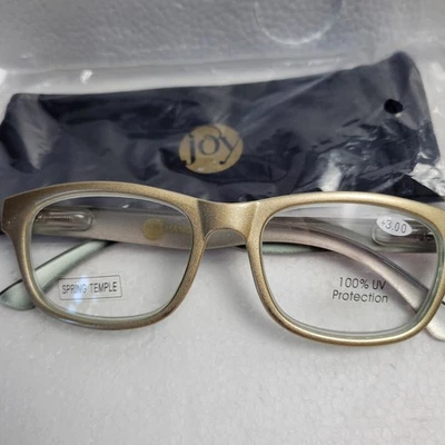 Lectores Joy Mangano, +3.00, Nuevos, Spring Temple, 100% Protección UV, Envío Gratis Foto 1 de 3