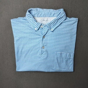 Camisa Polo Peter Millar Para Hombre Grande Azul Patrón Geométrico Golf Navegación Marítima - Imagen 1 de 11