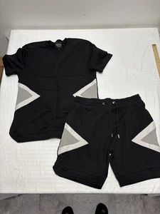 BooHoo Man Large Men’s Pour Homme Sweat Shorts Set T shirt Outfit Streetwear - Picture 1 of 12