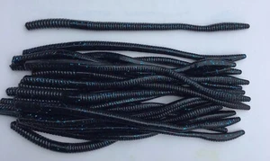 8" Worms, Bass Lure, Blue Black (20) - Picture 1 of 2